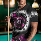 Black, White & Pink Billiard 8 Ball Pool Shirt Custom Butterfly Grunge Team Billiard Jersey