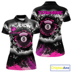 Black, White & Pink Billiard 8 Ball Pool Shirt Custom Butterfly Grunge Team Billiard Jersey