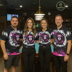 Black, White & Pink Billiard 8 Ball Pool Shirt Custom Butterfly Grunge Team Billiard Jersey