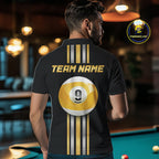 Black & Gold 9 Ball Pool Billiard Jerseys Custom Billiard Team Tournament Shirt