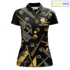Black & Gold 9 Ball Pool Billiard Jerseys Custom Billiard Team Tournament Shirt