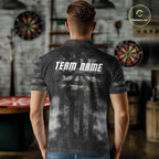 Black Smokes Darts Polo Quarter-Zip Shirts Custom US Flag Patriotic Dart Team Tournament Jersey