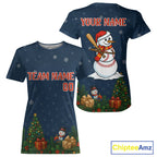 Custom Snowman Merry Christmas Baseball T-Shirt Xmas Baseball Jerseys