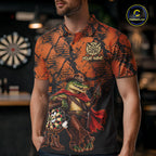 Cowboy Crocodile Funny Darts Polo 1/4-Zip Shirt Custom Name Brown Camo Grunge Darts Team Apparel