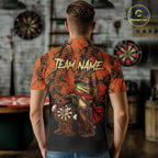 Cowboy Crocodile Funny Darts Polo 1/4-Zip Shirt Custom Name Brown Camo Grunge Darts Team Apparel