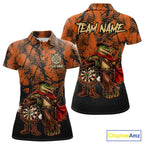 Cowboy Crocodile Funny Darts Polo 1/4-Zip Shirt Custom Name Brown Camo Grunge Darts Team Apparel