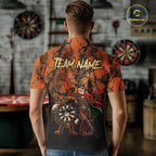 Cowboy Deer Funny Darts Polo 1/4-Zip Shirt Custom Name Brown Camo Grunge Darts Team Apparel