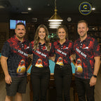 Fire Skull 9 Ball Pool Billiard Team Shirt Custom Red Flames Billiard Ball & Cue Gifts