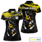Custom Angry Bee Bowling Shirt Funny Bowling Team League Yellow Grunge Bowling Jersey