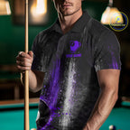White And Purple Splatter 8 Ball Billiard Shirt Custom Splash Pool Team Billiard Jerseys