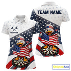 Funny Duck Patriotic Dart Shirt Custom American Flag Darts Team Outfits, Darts Gifts
