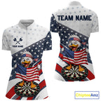 Funny Duck Patriotic Dart Shirt Custom American Flag Darts Team Outfits, Darts Gifts