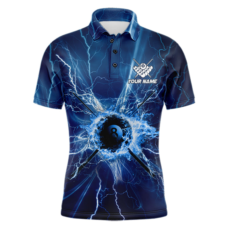 Blue Thunder Lightning 8 Ball Pool Billiard Shirts Custom Billiard Team League Jerseys