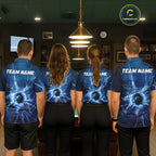 Blue Thunder Lightning 8 Ball Pool Billiard Shirts Custom Billiard Team League Jerseys