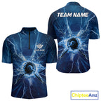 Blue Thunder Lightning 8 Ball Pool Billiard Shirts Custom Billiard Team League Jerseys