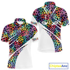Leopard Colorful Golf Polo Shirts Custom Golf Tops Personalized Golf Team Gifts