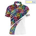 Leopard Colorful Golf Polo Shirts Custom Golf Tops Personalized Golf Team Gifts