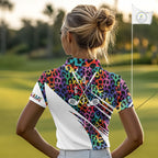 Leopard Colorful Golf Polo Shirts Custom Golf Tops Personalized Golf Team Gifts