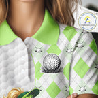 Custom Green Argyle Golf Polo Shirts Funny Alligator Golfer Best Golf Clothing Shirts