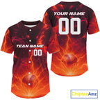 Red Custom Lightning Dragon Baseball Ball Jerseys Baseball Team Shirts