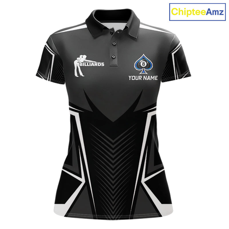 Ace Of Spades Blue Pool Billiard Shirt Custom 8 Ball Pool Team Jersey With Name Pool Players