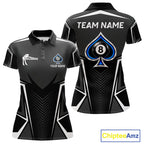 Ace Of Spades Blue Pool Billiard Shirt Custom 8 Ball Pool Team Jersey With Name Pool Players