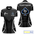 Ace Of Spades Blue Pool Billiard Shirt Custom 8 Ball Pool Team Jersey With Name Pool Players