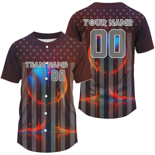 's Baseball Jersey Personalized US Flag Patriotic Baseball, Baseball Jerseys
