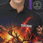 Angry Deer Bowling Polo 1/4-Zip Shirt Personalized Bowling Jersey Deer Bowling Team Shirts