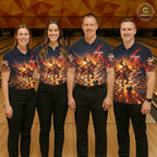Angry Deer Bowling Polo 1/4-Zip Shirt Personalized Bowling Jersey Deer Bowling Team Shirts
