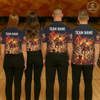 Angry Deer Bowling Polo 1/4-Zip Shirt Personalized Bowling Jersey Deer Bowling Team Shirts