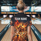 Angry Deer Bowling Polo 1/4-Zip Shirt Personalized Bowling Jersey Deer Bowling Team Shirts