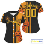 Custom Black-Orange Halloween Pumpkin Baseball Shirt Outfits Baseball Jerseys
