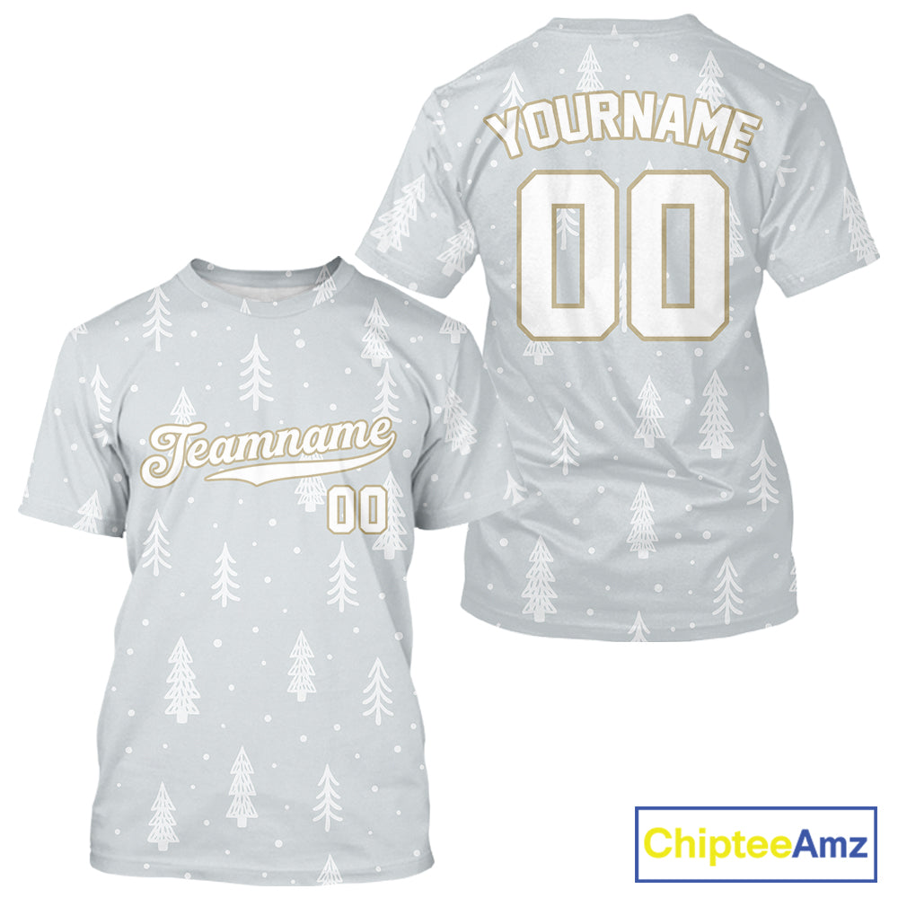 Custom Grey Snowflake Baseball Christmas T-Shirt Outfits Xmas Baseball Shirts