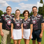 Black Maroon Camo Golf Polo Shirts Custom Golf Outfit, Personalized Golf Team Gifts