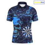 Grunge Blue Purple Strike horror Skull Darts Shirt Personalized Splatter Dart Team Jerseys