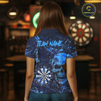Grunge Blue Purple Strike horror Skull Darts Shirt Personalized Splatter Dart Team Jerseys