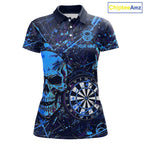 Grunge Blue Purple Strike horror Skull Darts Shirt Personalized Splatter Dart Team Jerseys