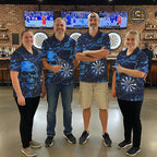 Grunge Blue Purple Strike horror Skull Darts Shirt Personalized Splatter Dart Team Jerseys