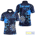 Grunge Blue Purple Strike horror Skull Darts Shirt Personalized Splatter Dart Team Jerseys