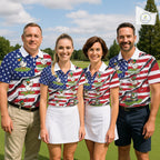Personalized Funny Duck American Flag Golf Polo Shirt Vintage Patriot Golf Team Tournament