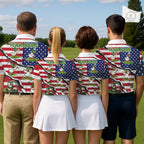 Personalized Funny Duck American Flag Golf Polo Shirt Vintage Patriot Golf Team Tournament