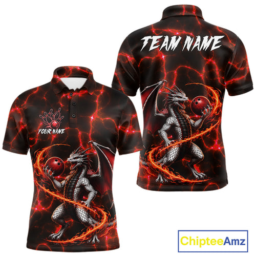 Thunder Lightning Dragon Bowling Shirt Custom Fire Flame Bowling Team Outfits