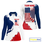 Golf Polo Shirts American Flag Custom Red, White And Blue Golf Team Patriotic Golf Gift