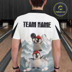Funny Penguin Duo 's Bowling Shirt Custom Name Iceberg Bowling Polo & Quarter-Zip Jersey