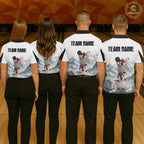 Funny Penguin Duo 's Bowling Shirt Custom Name Iceberg Bowling Polo & Quarter-Zip Jersey