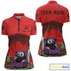 Red Dripping Funny Smoking 8 Ball Billiard Pool Shirt Custom Billiard Team Jerseys