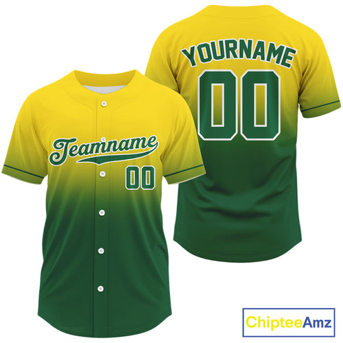 Custom Baseball Jersey Personalized Green-Yellow Baseball Jerseys For Newborns