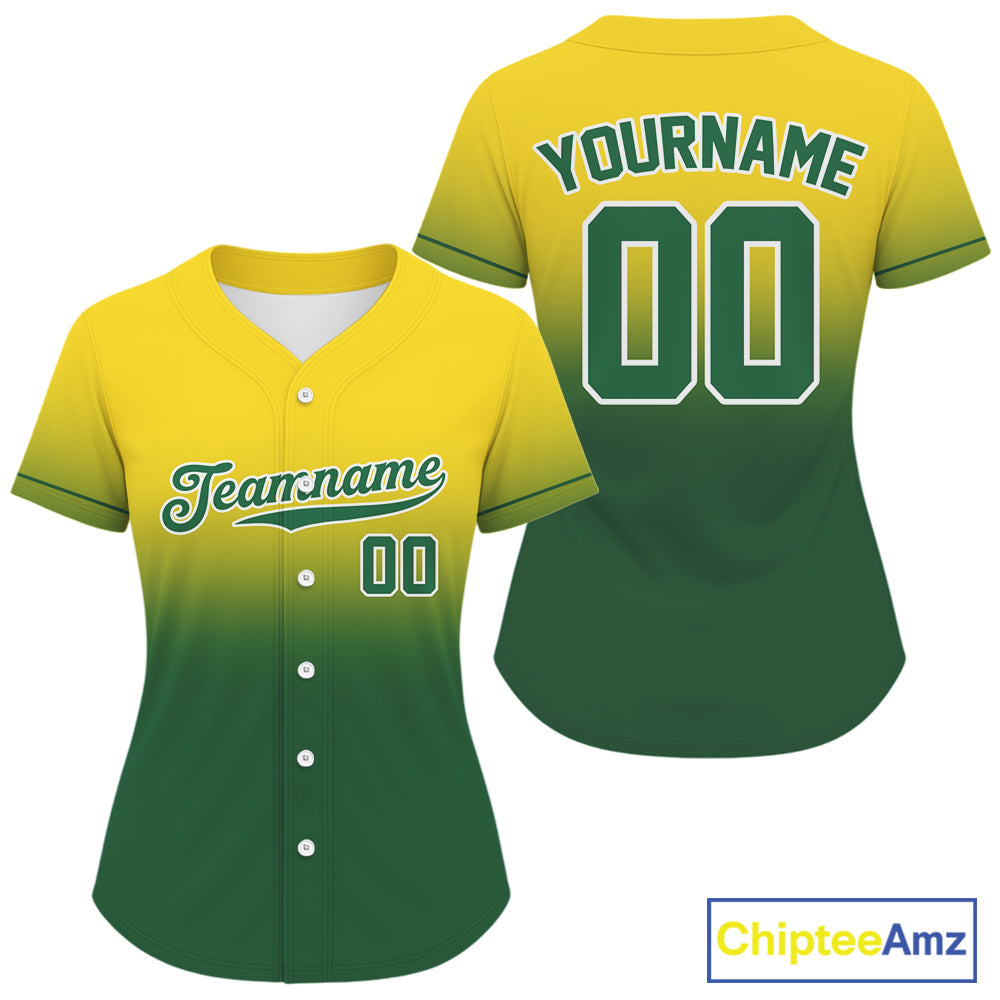 Custom Baseball Jersey Personalized Green-Yellow Baseball Jerseys For Newborns