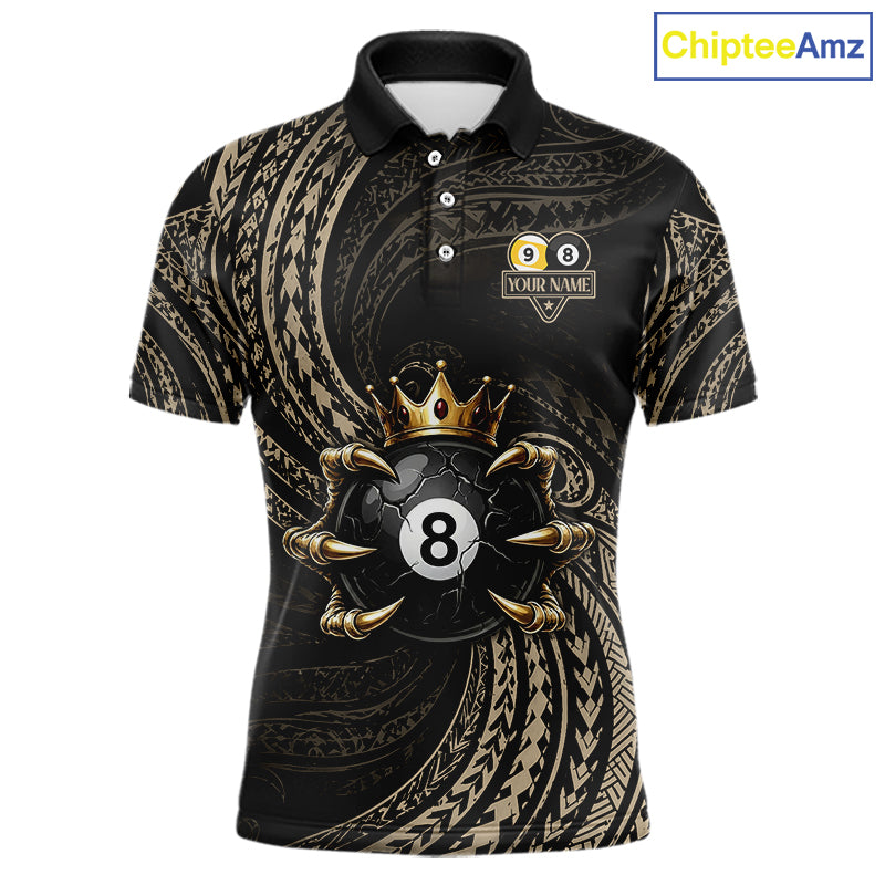 Tribal Pattern Billiard Shirts Custom Skull Crown 8 Ball And 9 Ball Billiard Team Jersey